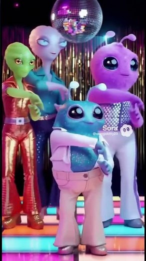 👽🎉 Aliens Dancing to the Birthday Song at a 70s Disco! 🪩💫 Happy Birthday Video #shorts #birthday