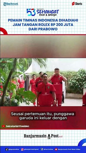Pemain Timnas Indonesia Dihadiahi Jam Tangan Rolex Rp 200 Juta dari Prabowo Setelah Kalahkan China