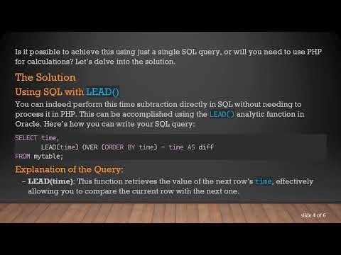 Performing Time Subtraction in PHP and Oracle