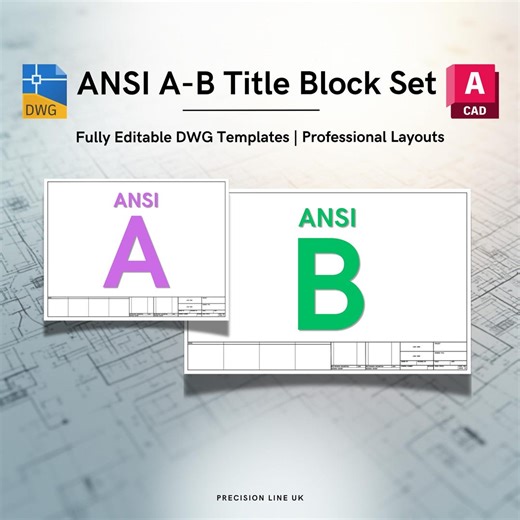 Autocad ANSI A (letter), ANSI B (tabloid) Title Blocks: Editable DWG Layout Templates (digital Download) - Etsy