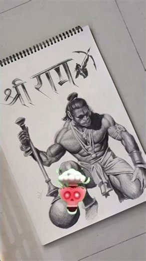 my hard work drawing to Hanuman#short#drawing#video#