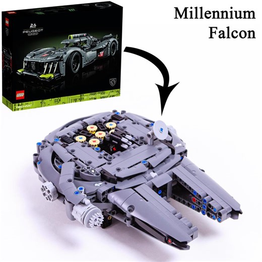 LEGO MOC-182839 Millennium-Falcon | Corellian YT-1300 Light Freighter (42156 Peugeot 9X8 Le Mans Hybrid Hypercar c-model) (Technic 2024)