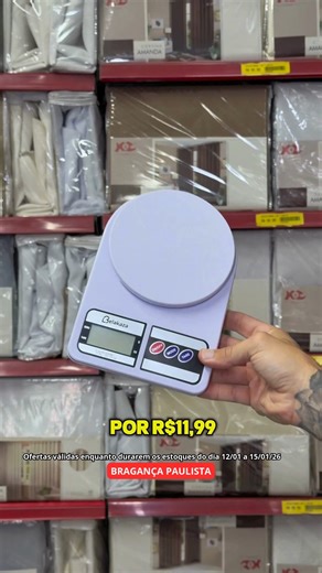 Shopping da Utilidade Bragança Paulista on Instagram: "🎉🛍️ PROMOÇÃO DA SEMANA 🛍️🎉 Ofertas válidas enquanto durarem os estoques de 12/01 a 15/01/26 💸Preço baixo de verdade pra você economizar! ✨ Confira nossa promoção: 🛍️ Balanca Cozinha Digital 10kg — R$ 11,99 🛍️ Suqueira De Bebidas Diamond 4,5l — R$ 39,99 🛍️ Tapete Moscou 40CmX60Cm — R$ 9,99 🛍️ Tapete Emborrachado Roma Corttex 38 CmX58Cm — R$ 9,99 🛍️ Cadeira Futurista — R$ 59,99 🛍️ Isababy Toalha Umedecida L50 P45 Um — R$ 3,99 🛍️ Fo