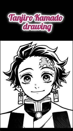 How to draw Tanjiro kamado from demon slayer | #shorts #viralshorts #drawing #anime