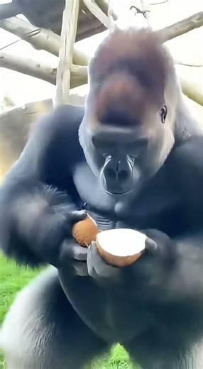 Human vs Gorilla Coconut Challenge 😂