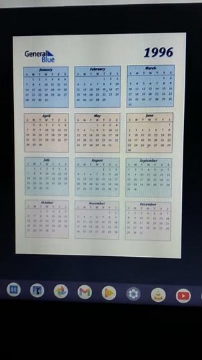 Calendar 1996 🗓🗓🗓🗓