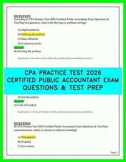 CPA PRACTICE TEST 2026 CERTIFIED PUBLIC ACCOUNTANT EXAM QUESTIONS & TEST PREP STUDY GUIDE 2026 ED