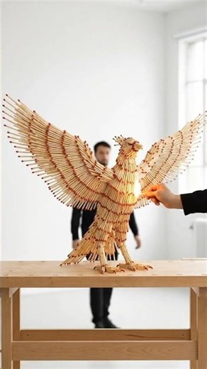 Matchstick Phoenix Burning 🔥 Satisfying ASMR Fire