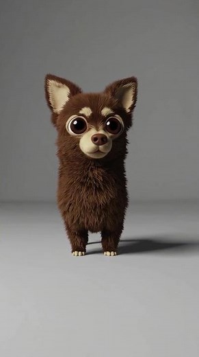Cute Q-Style 3D Chihuahua Dog Render | C4D Cartoon Plush Toy Design