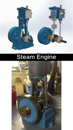 Steam Engine Mechanism: 3D Animation vs Real Working Model #short