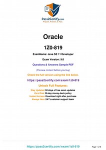 Oracle 1Z0-819 Java SE 11 Developer Exam Practice Questions & Answers - SlideServe