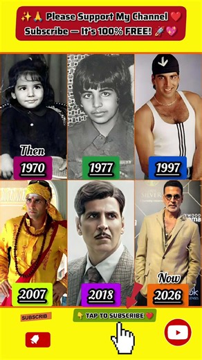 🌟 Akshay Kumar – Then ❤️ To Now (Journey 1970–2026) 🌟 #thenandnow #akshaykumar #shorts