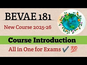 BEVAE 181 EVS | IGNOU Environmental Study Subject | bevae 181 course free course introduction | EVS