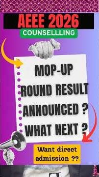 AEEE Counseling 2026 Mop Up Round Result announced ? | What to do next? #mopup #aeee2026 #amrita2026