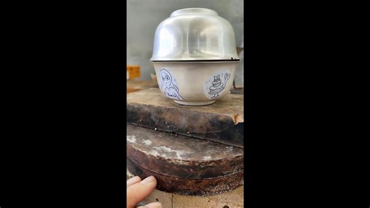 Making an exquisite silver metal bowl with unique engraved lettering on the surface