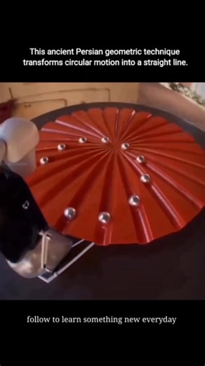 Knowledgeable Videos on Instagram: "This device demonstrates the Tusi Couple — a geometric principle where two perfectly synchronized circular motions combine to create the illusion of straight-line movement. It was first described in the 13th century by Nasir al-Din al-Tusi, whose work deeply influenced mathematical astronomy centuries before modern physics. The steel balls don’t actually move in straight lines. Each one follows a circular path, but when those motions are paired with precise ti