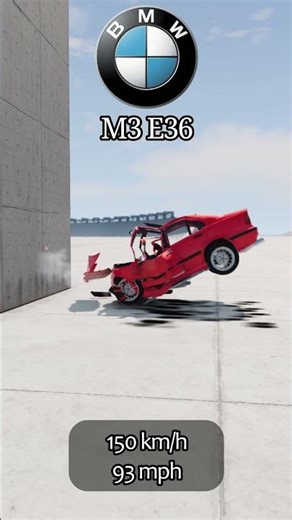 Crash Test 💥🤯🚗 BMW M3 E36 #recommended #crashtest #bmw #m3