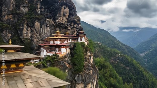 Taktshang Monastery: The iconic tiger's nest perched high on a cliffside in Bhutan
