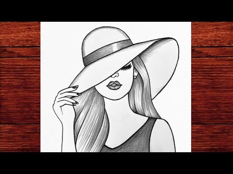 How to Draw a Girl with Hat Step by Step | Easy Beautiful Girl Pencil Drawing