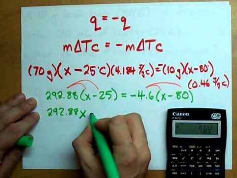 Calorimetry: Using q=mΔTc to find Temperature + Example