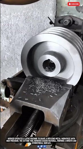 Metal Turning Process on Lathe Machine