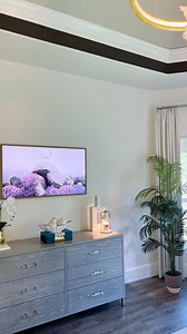 Sharing a quick dresser styling with you today. Are you team tv in your bedroom or no tv? I like to cozy up in bed and watch tv, especially on the weekends! Looking forward to doing do that in the next two days! My tv and candle warmer are on sale and they’re linked in my bio. Have a wonderful evening ❤️ #bedroomstyling #bedroomfurniture #dresser #bedroomideas #bedroomdecor #homedecorideas #primarybedroom #wallmountedtv #bedroomgoals | Pops Of Color Lifestyle