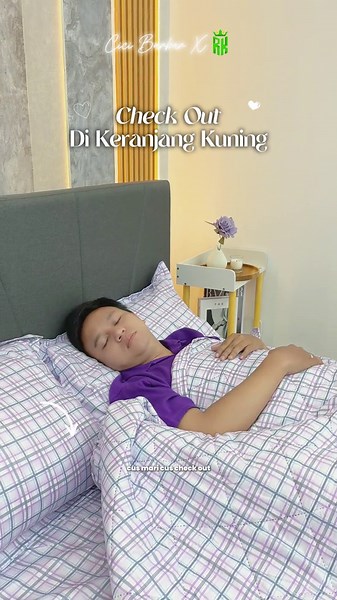 Klik aje keranjang kuning ye, biar tidur makin tenang 💜 #cicibarbar #setbedcover #gajiansale #momlife #fyp