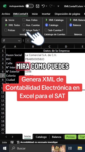 73K views · 580 reactions | Genera XML de Contabilidad Electrónica en Excel. Este excel genera xml de contabilidad electrónica para el sat (balanza, catalogo, pólizas y auxiliares). Descárgalo aquí: https://formulasexcel.com/contabilidad-electronica-en-excel/ #contabilidadelectronica #sat #excel #exceltips #exceltricks | FormulasExcel | Facebook