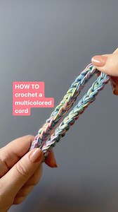 Here is how to crochet super easy multicolored cord😀 Leave a loooong tail and make a slip knot with multiple strands of yarn. Yarn over front-to-back with one end, yarn over back-to-front with the other end and pull through all loops😀 Want me to make more How-to reels? Let me know😀 Save for later! #crochetcord #howtocrochet #crochettutorial #crochet #crochetkeychain #crochetinstructions #diy #hekle #hekling #crocheteasygift #crochetgift #crochetquick #quickcrochet | Vibeke Magnesen Design