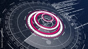 sonar radar screen searching an object on map background and HUD graph report percentage, Futuristic concept