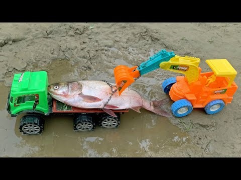 JCB 5CX 🐠Fish Loading Tata Dumper | 😱 Fish Cartoon Video | 🐠 Machli Cartoon Video