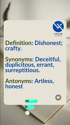 Devious: Meaning, Synonyms, Antonyms & Examples | #Vocabulary #Shorts #english #trending #art #ielts