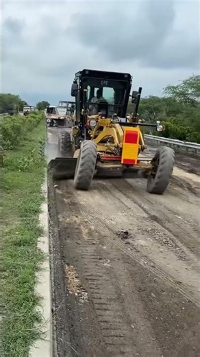 Precision Road Grading: Heavy CAT Motor Grader in Action! #shorts