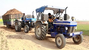 361K views · 10K reactions | Powertrac Euro 50 Tractor Full Loaded Trolley with Stuck pulling by Farmtrac 45 | Raju ki Masti | Facebook
