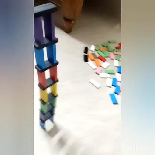 Tall Domino Stack ASMR | Oddly Satisfying Falling Sound Loop #ASMRVisuals #DominoEffect #toys