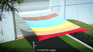 COLOURTREE 7 ft. x 12 ft. Waterproof Beige Rectangle Sun Shade Sail 220 GSM with Hardware Installation Kit KIT-TADR712-BGE