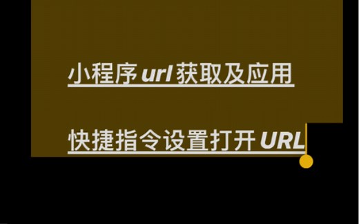 URL获取及快捷指令使用（小程序）