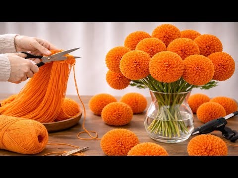 how to make flower from wool thread