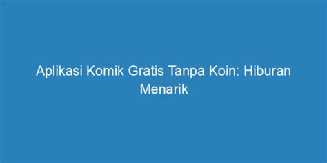 aplikasi komik gratis