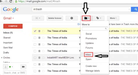 how to recover lost emails in Gmail