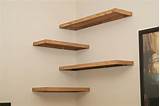 Floating Natural Wood Shelf Pictures