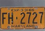 Pictures of Maryland Car License Plates