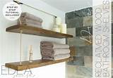 Diy Wooden Bathroom Shelves Photos
