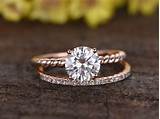 Solitaire Diamond Ring Gold Band Images