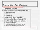 Photos of State Sales Tax Exemption Florida
