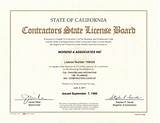 California Contractor License Number