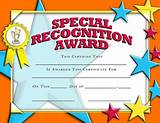 Special Recognition Award Template Images