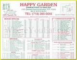 Happy Garden Chinese Restaurant Menu Images