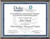 Duke University Online Certificate Programs Images