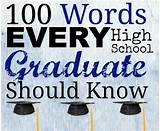 Pictures of 100 Words Every High School Graduate